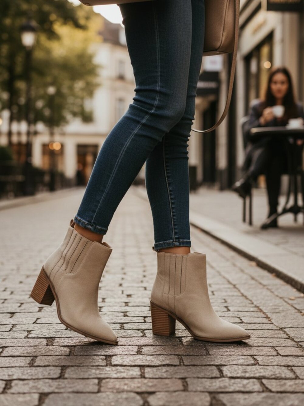 Imily Bela Women's Ankle Boots Chunky Heeled faux suede size 9